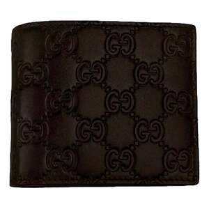 Gucci Guccissima Dark Brown Embossed Leather Bifold